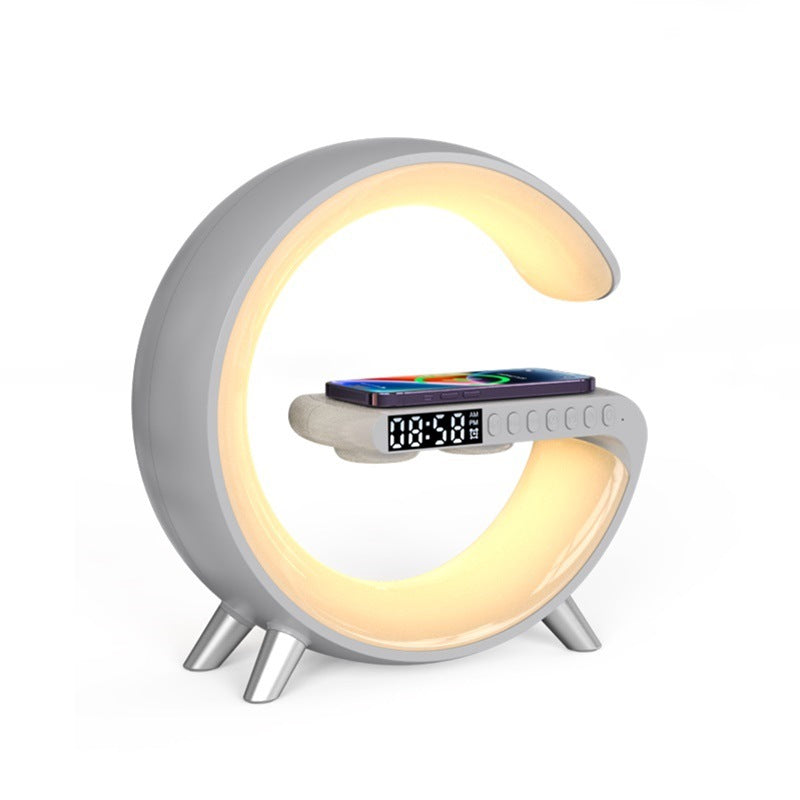 G Shaped LED Lamp, Clock, Bluetooth Speaker, Wireless Charger, App Controlled