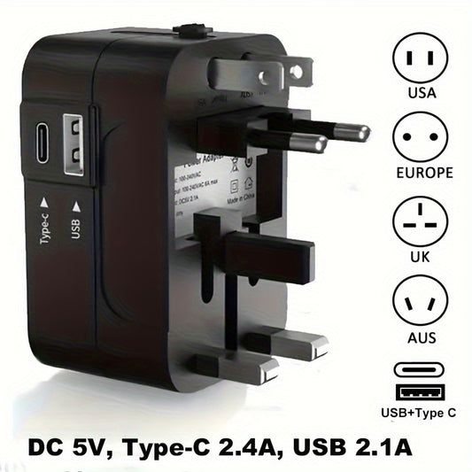 Universal Travel Adapter With USB Type-C Port