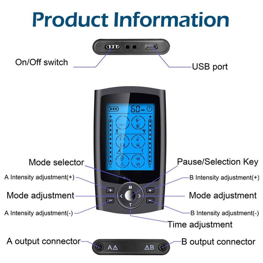 Tens Machine, 36 Modes, 20 Intensity Settings, EMS Therapy, Pain Relief