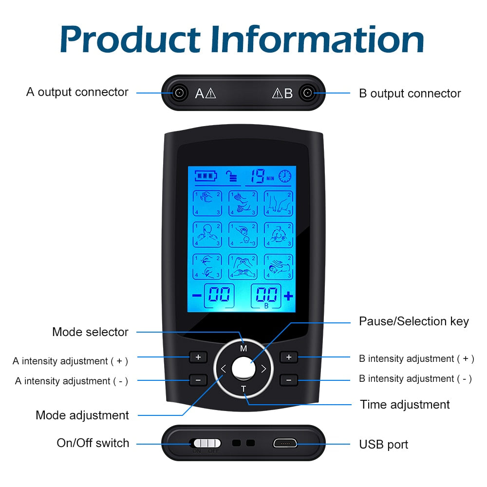 Tens Machine, 36 Modes, 20 Intensity Settings, EMS Therapy, Pain Relief