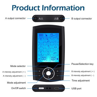 Tens Machine, 36 Modes, 20 Intensity Settings, EMS Therapy, Pain Relief