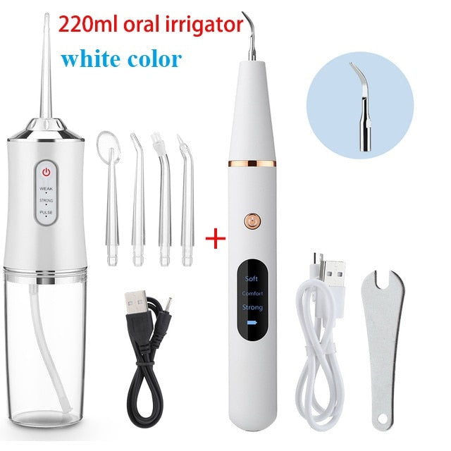 Ultrasonic Dental Scaler Tartar Remover Calculus Plaque Stains Cleaning Tool with LED